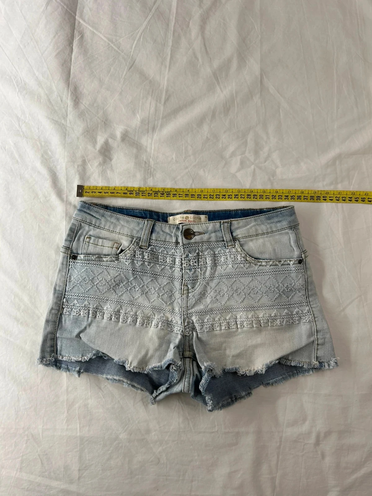 Short en jean cache cache bleu clair